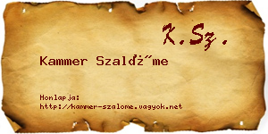 Kammer Szalóme névjegykártya